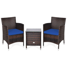 Costway Outdoor 3-Piece Rattan Wicker Furniture Set product